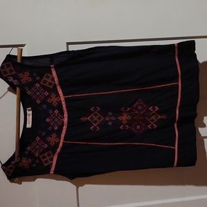 Black Embroidered Tank Top
